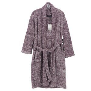 NEW BAREFOOT DREAMS CozyChic Adult Robe Belted Plush Purple Heather Size 1